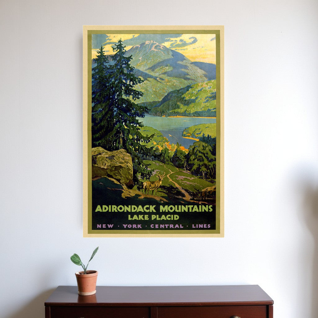 Vintage 1920S Adirondack Mountains Unframed Print Wall Art