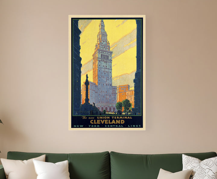 Cleveland Union Terminal Vintage Travel Unframed Print Wall Art