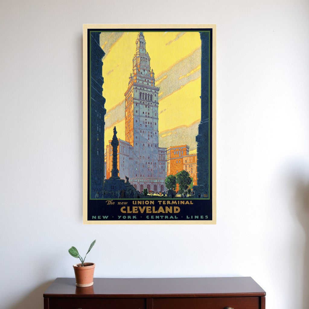 Cleveland Union Terminal Vintage Travel Unframed Print Wall Art