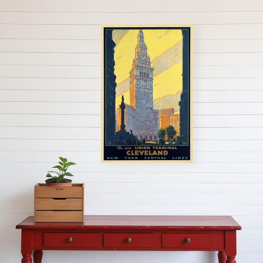 Cleveland Union Terminal Vintage Travel Unframed Print Wall Art