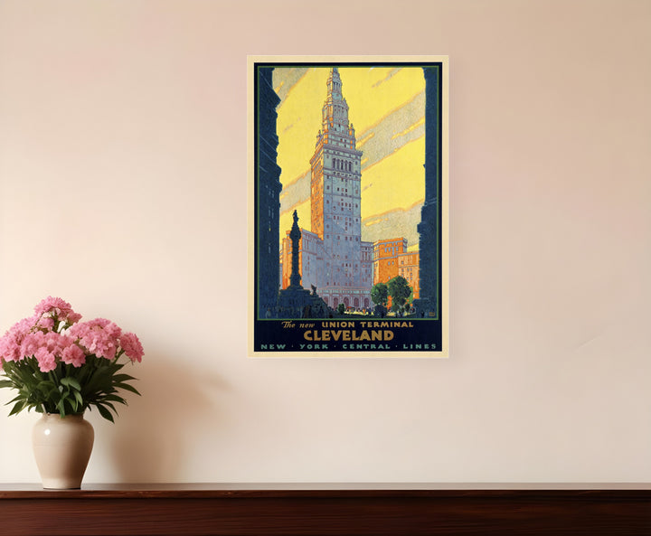 Cleveland Union Terminal Vintage Travel Unframed Print Wall Art