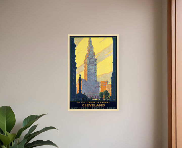 Cleveland Union Terminal Vintage Travel Unframed Print Wall Art