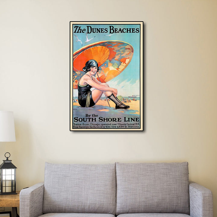 Dunes Beaches Vintage Travel Unframed Print Wall Art