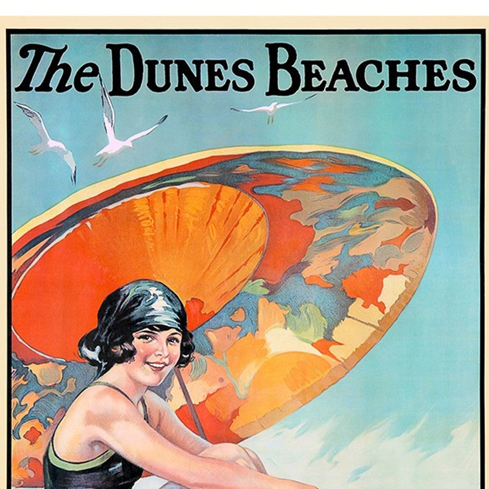 Dunes Beaches Vintage Travel Unframed Print Wall Art