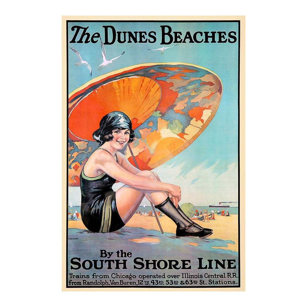 Dunes Beaches Vintage Travel Unframed Print Wall Art