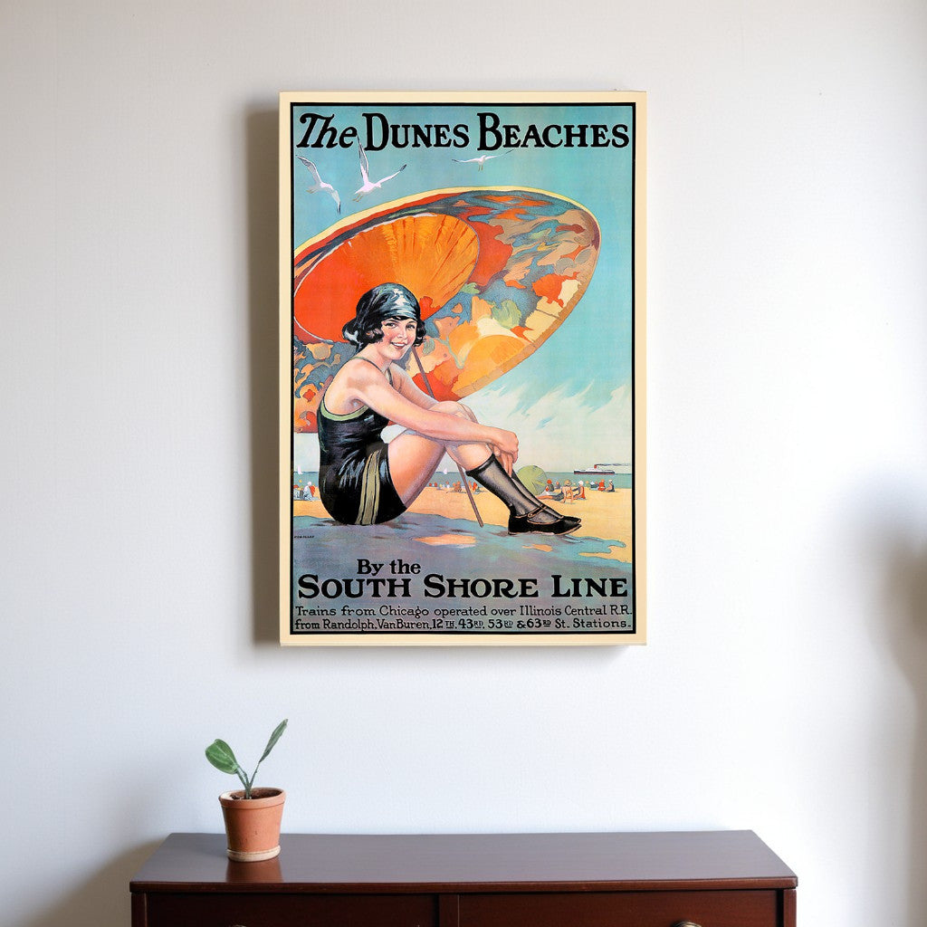 Dunes Beaches Vintage Travel Unframed Print Wall Art