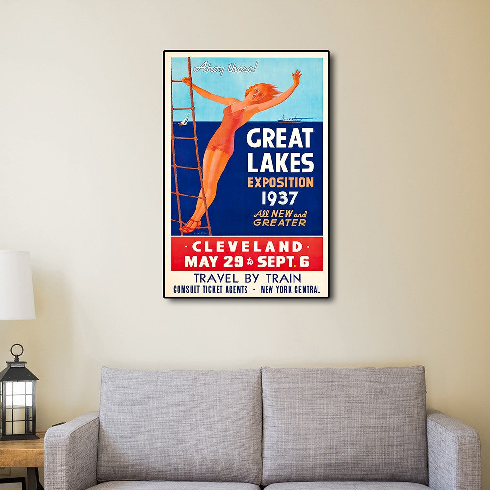 24" X 36" Great Lakes 1937 Vintage Travel Poster Wall Art