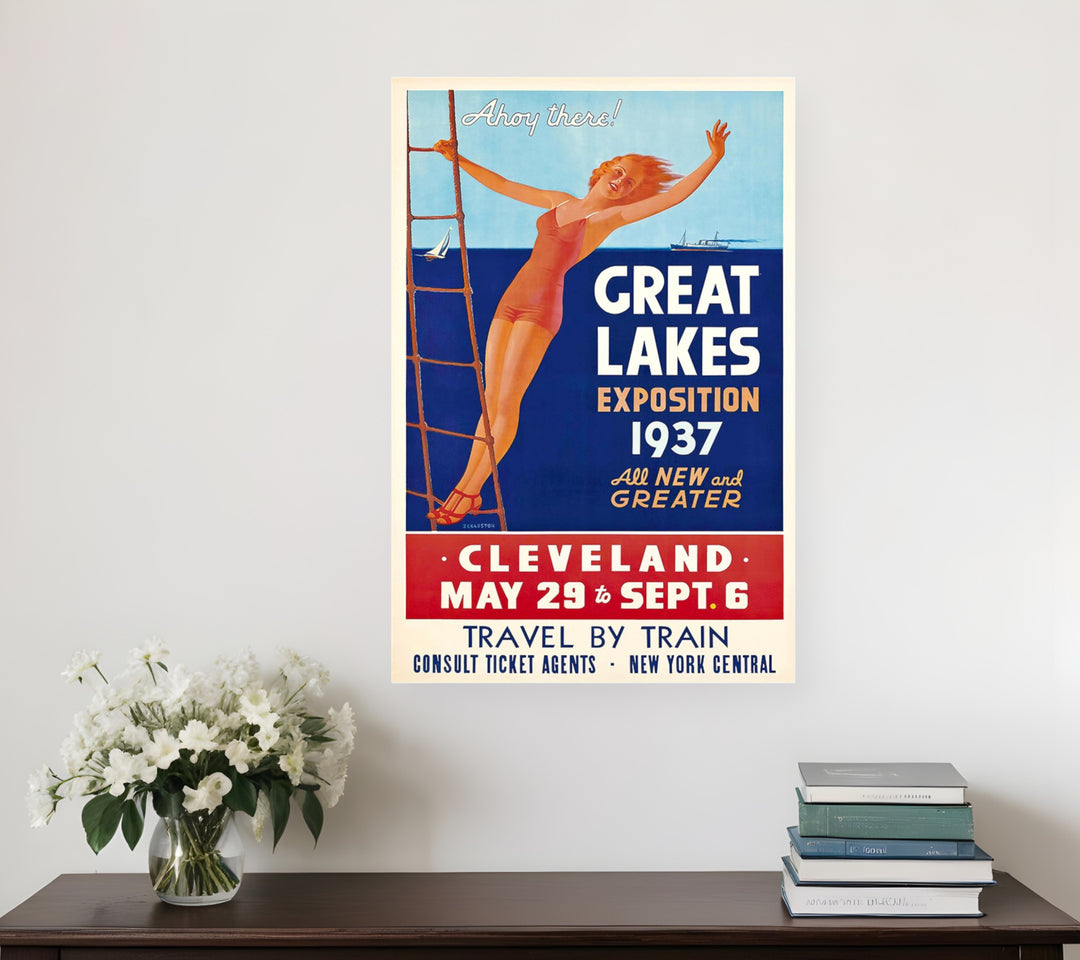 24" X 36" Great Lakes 1937 Vintage Travel Poster Wall Art