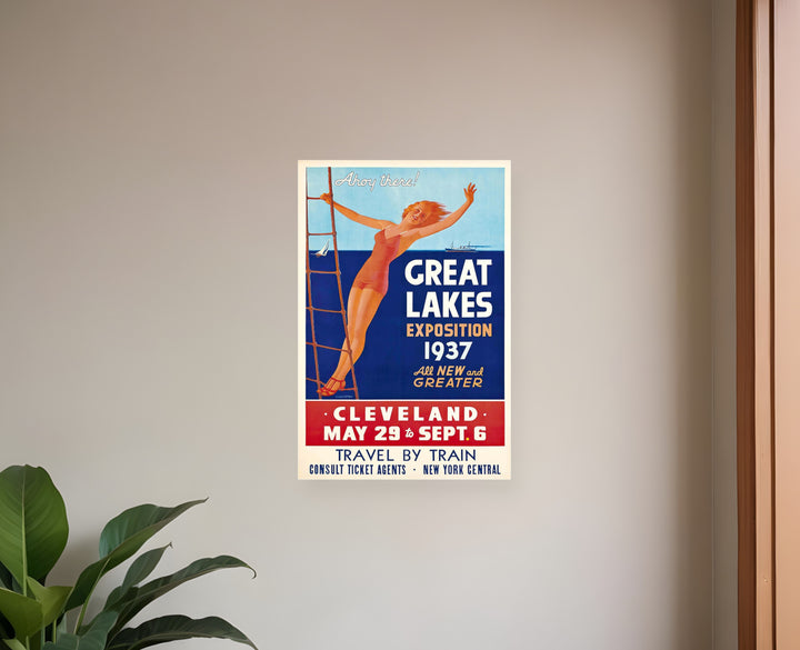 24" X 36" Great Lakes 1937 Vintage Travel Poster Wall Art