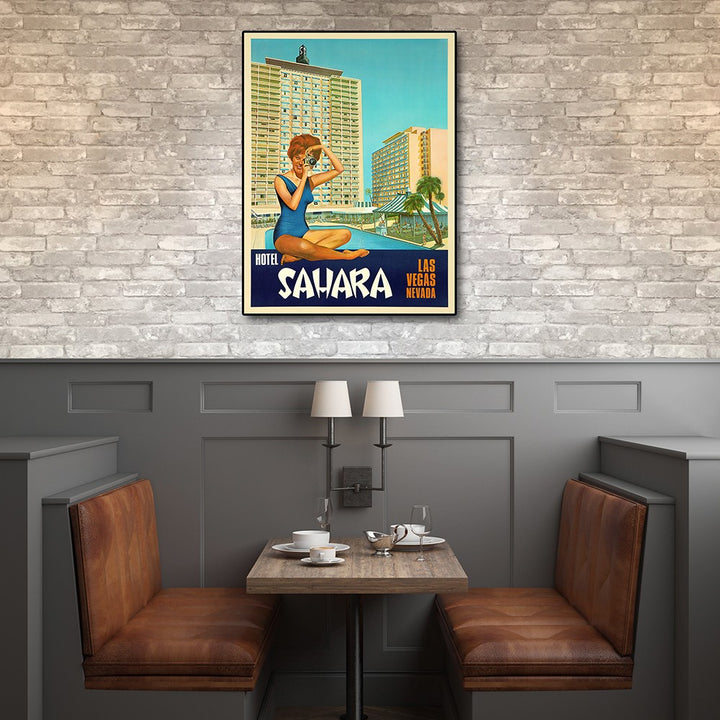 24" X 30" Hotel Sahara C1960S Las Vegas Vintage Travel Poster Wall Art