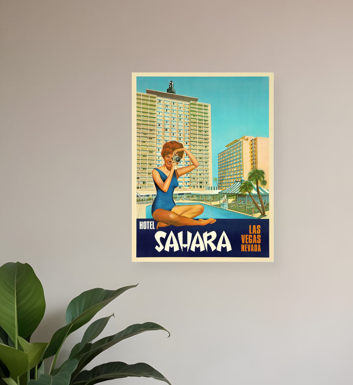 24" X 30" Hotel Sahara C1960S Las Vegas Vintage Travel Poster Wall Art