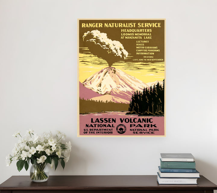 24" X 32" Lassen Volcanic National Park Vintage Travel Poster Wall Art