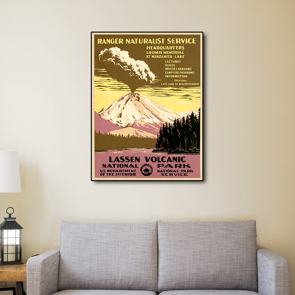 24" X 32" Lassen Volcanic National Park Vintage Travel Poster Wall Art