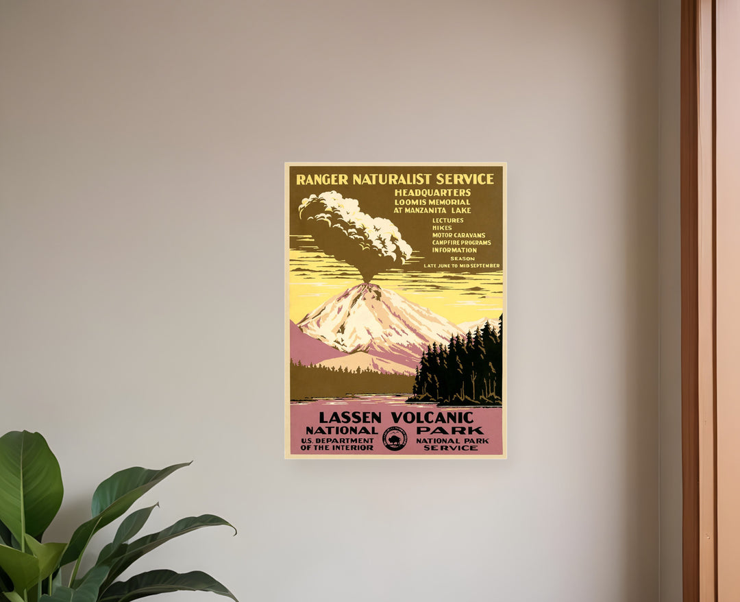 24" X 32" Lassen Volcanic National Park Vintage Travel Poster Wall Art