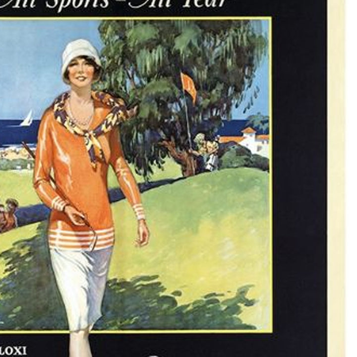 Gulf Coast Golf 1932 Vintage Travel Unframed Print Wall Art