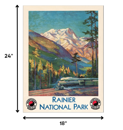 36" X 48" Rainier National Park C1920S Vintage Travel Poster Wall Art