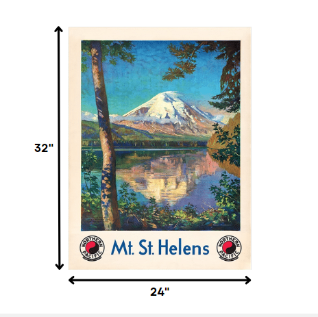 36" X 48" Mt. St. Helens C1920S Vintage Travel Poster Wall Art