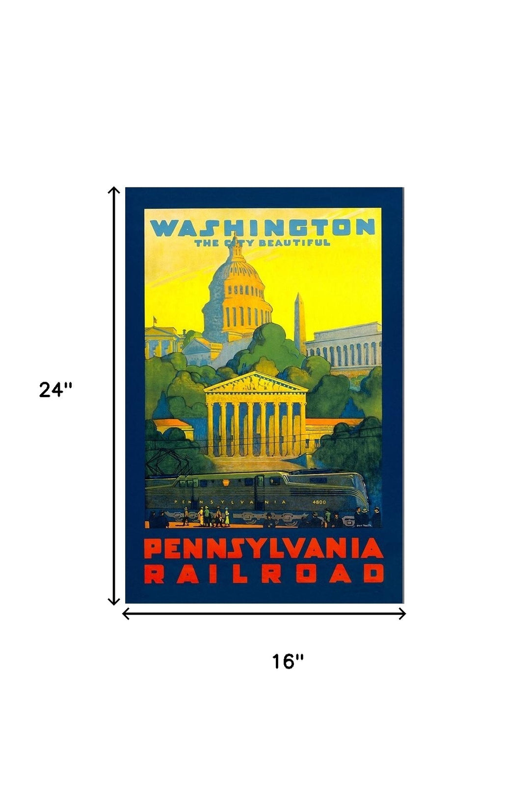 Washington Dc Vintage Travel Unframed Print Wall Art