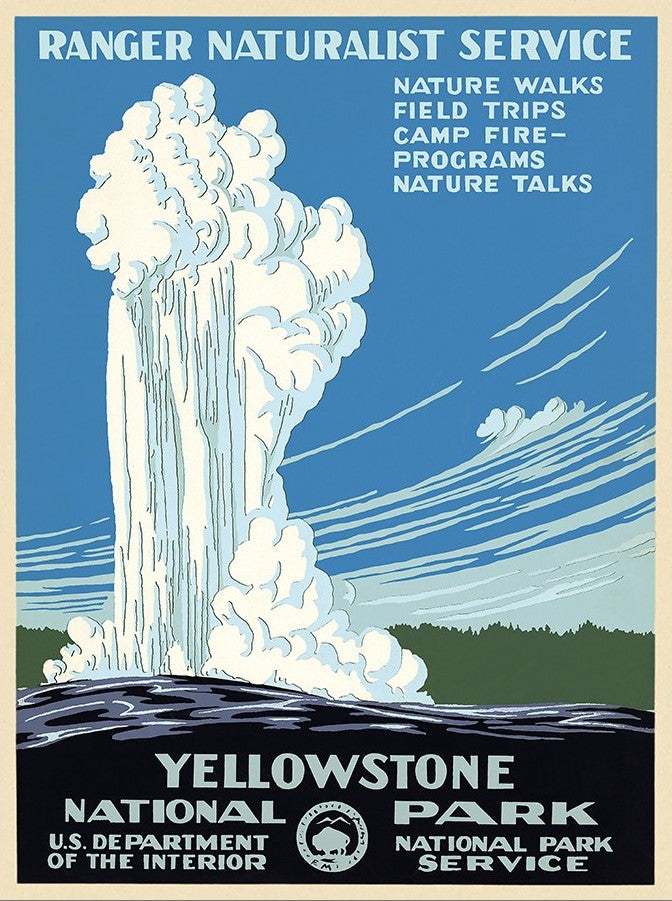 36" x 48" Yellowstone National Park c1938 Vintage Travel Poster Wall Art