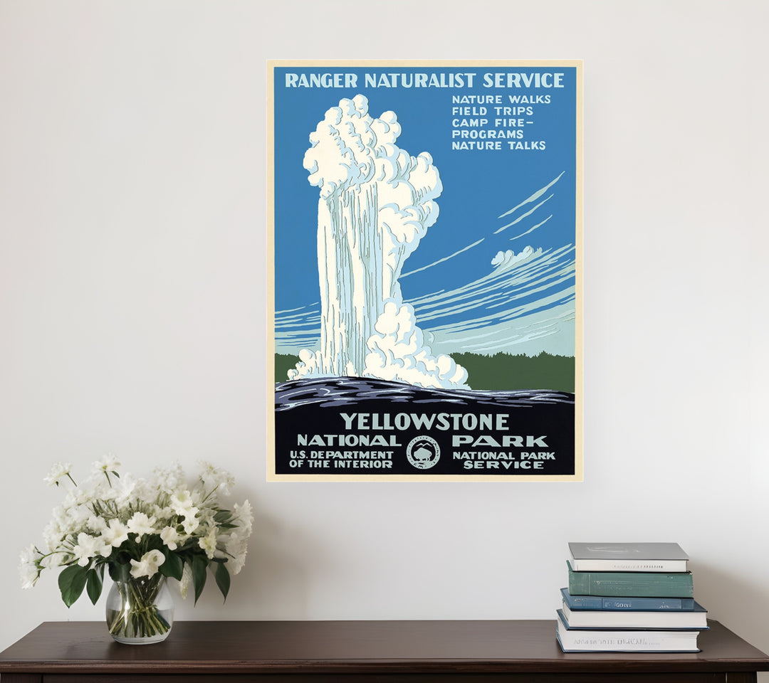 36" x 48" Yellowstone National Park c1938 Vintage Travel Poster Wall Art