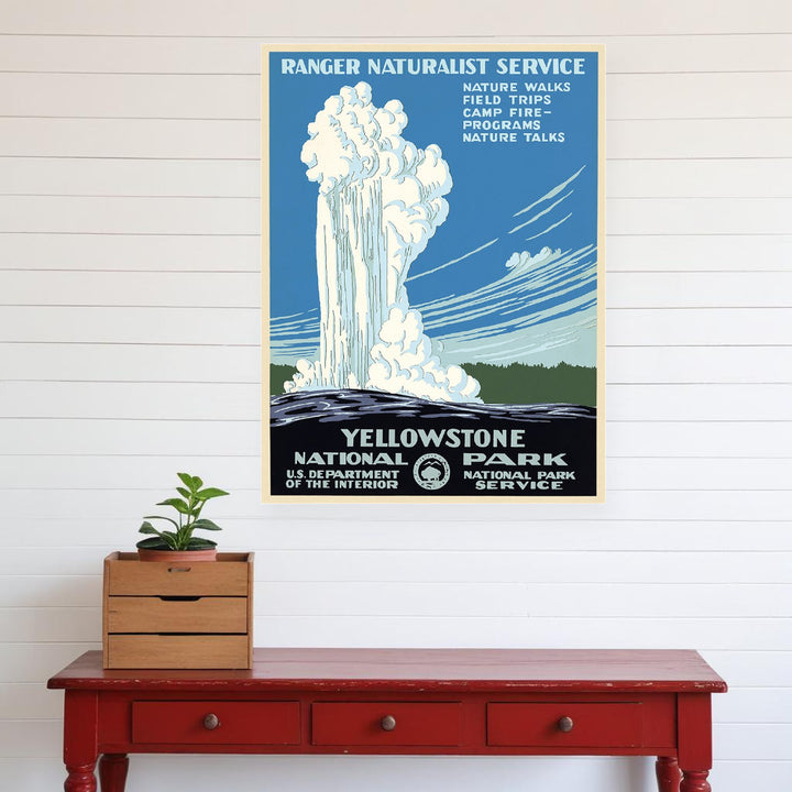 36" x 48" Yellowstone National Park c1938 Vintage Travel Poster Wall Art