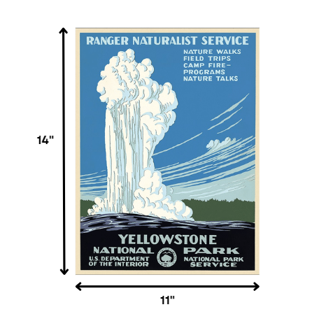 36" x 48" Yellowstone National Park c1938 Vintage Travel Poster Wall Art