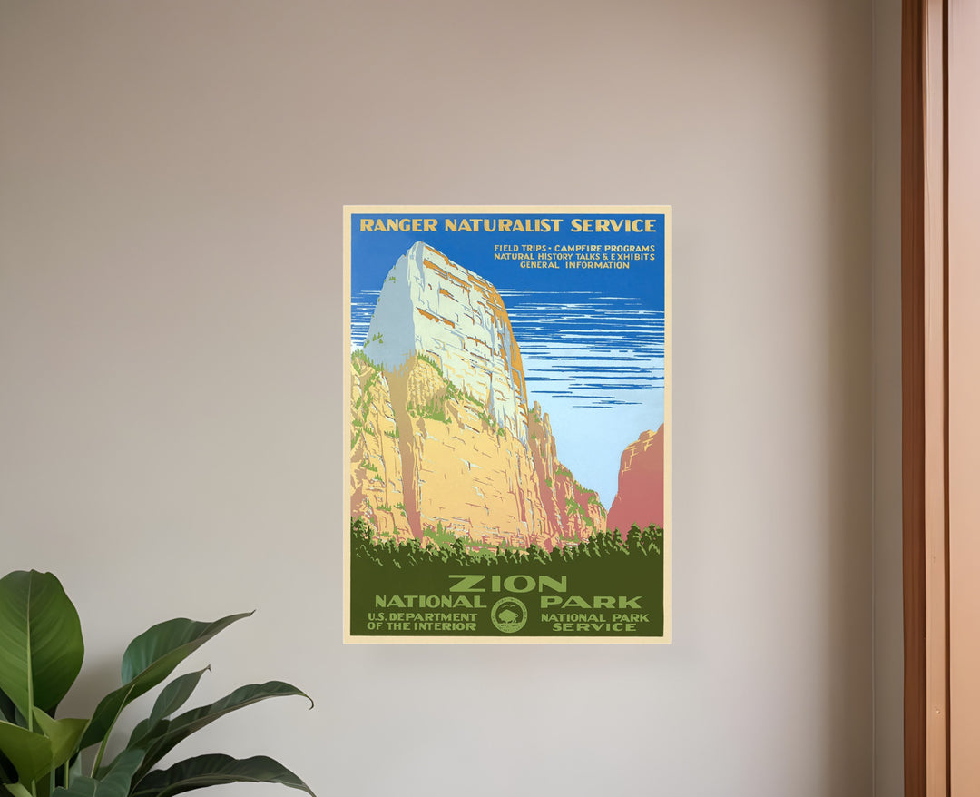 36" x 48" Zion National Park c1938 Vintage Travel Poster Wall Art