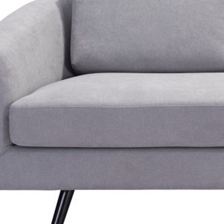 79" Gray Polyester Sofa With Black Legs