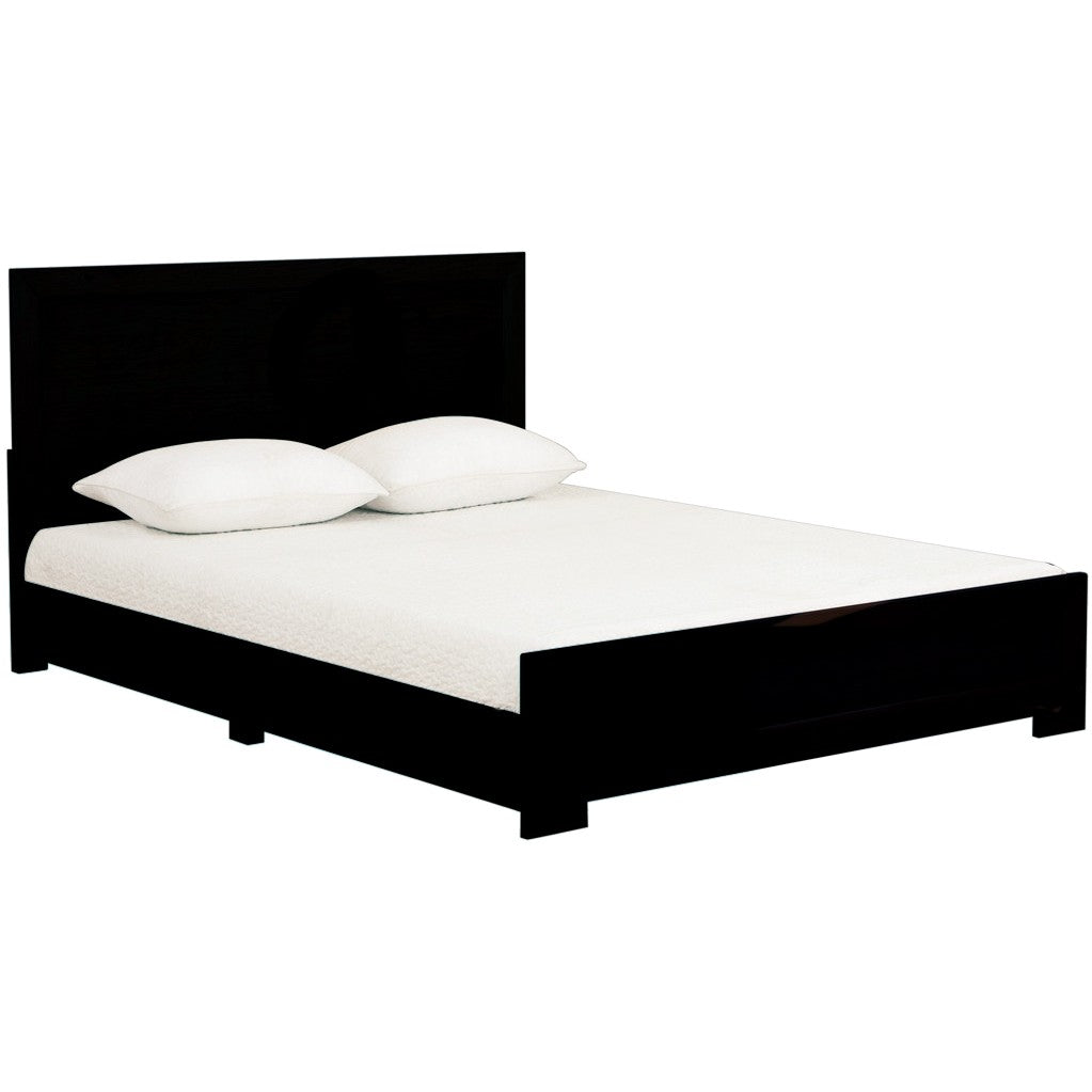 Brown Solid and Manufactured Wood Queen Bed Frame