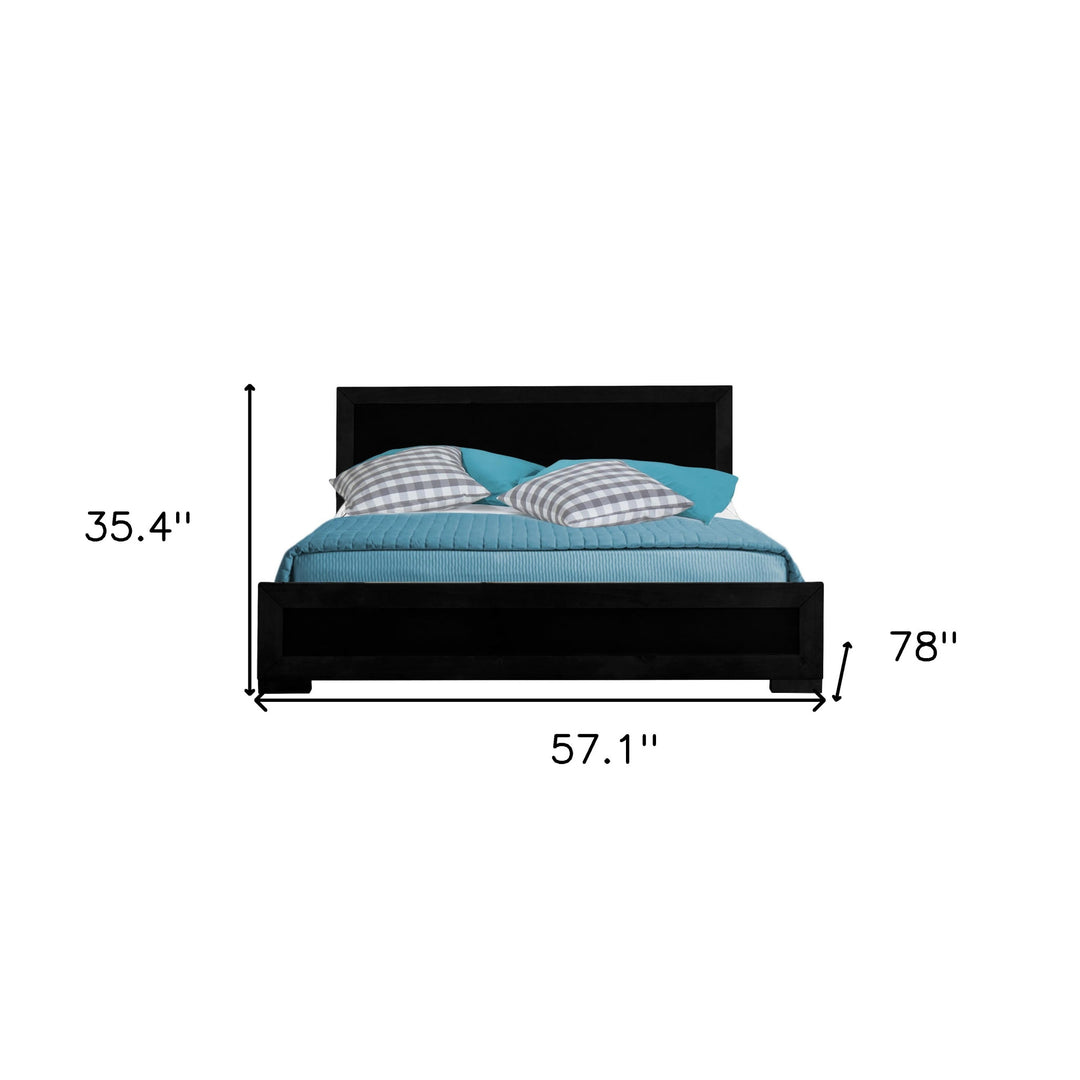 Brown Solid and Manufactured Wood Queen Bed Frame