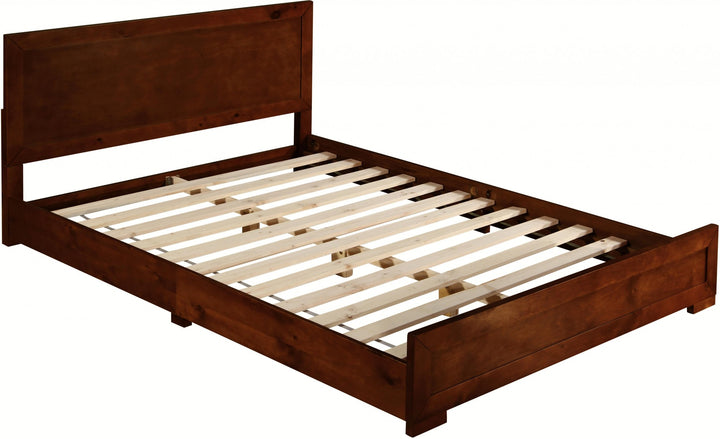 Brown Solid and Manufactured Wood Queen Bed Frame