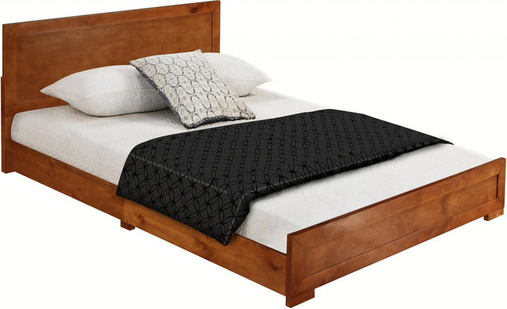 Brown Solid and Manufactured Wood King Bed Frame