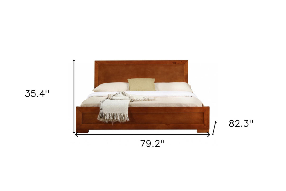 Brown Solid and Manufactured Wood King Bed Frame