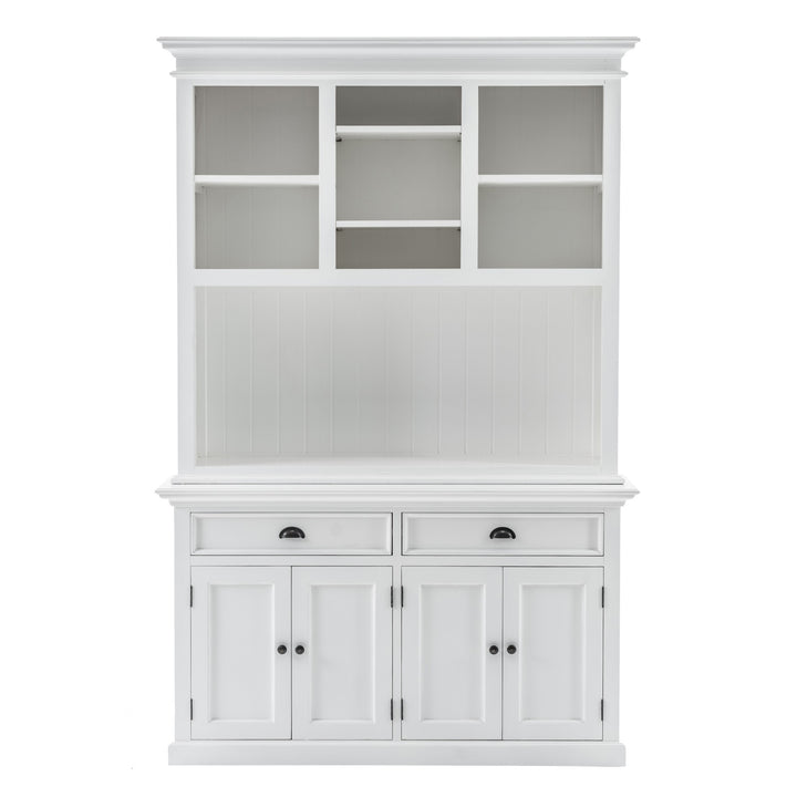 87" White Solid Wood Adjustable Two Tier Bookcase