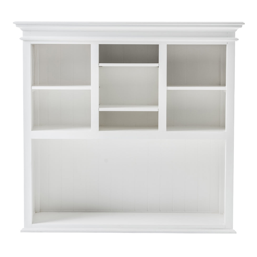 87" White Solid Wood Adjustable Two Tier Bookcase