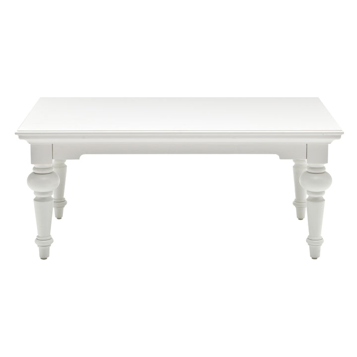 47" White Solid Wood Coffee Table