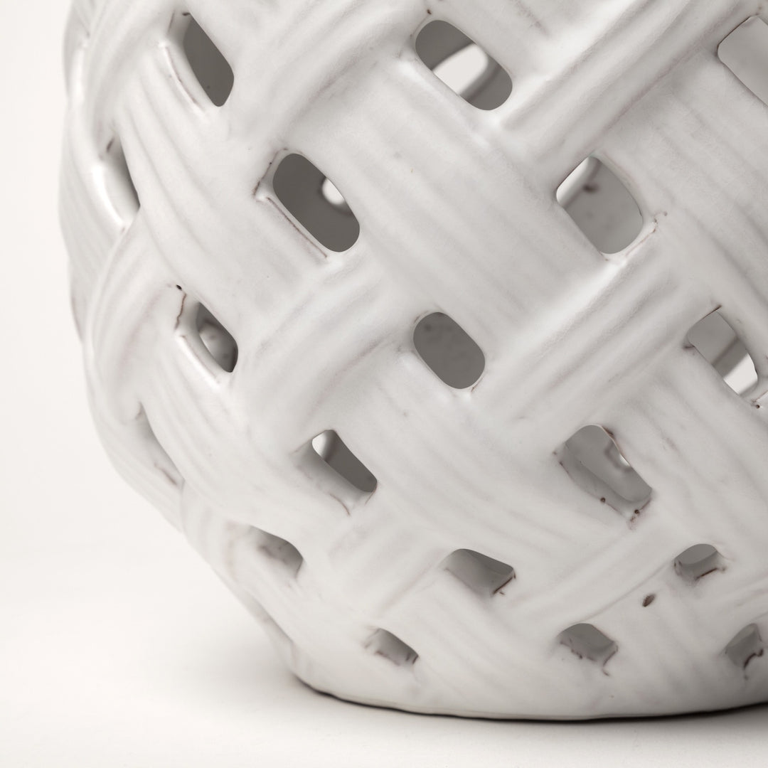 White Ceramic Latticed Vase