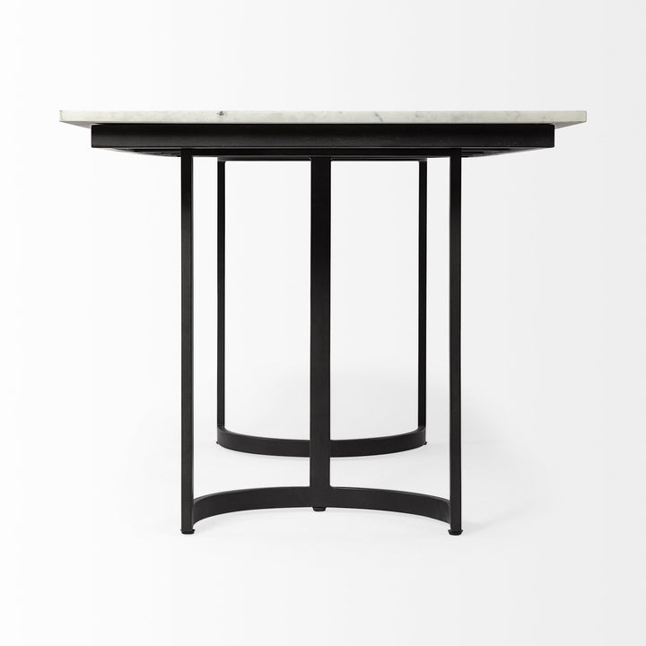 71" White And Black Dining Table