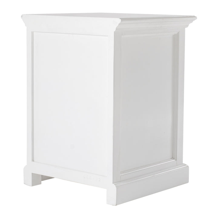 24" Distressed White One Drawer Solid Wood Nightstand