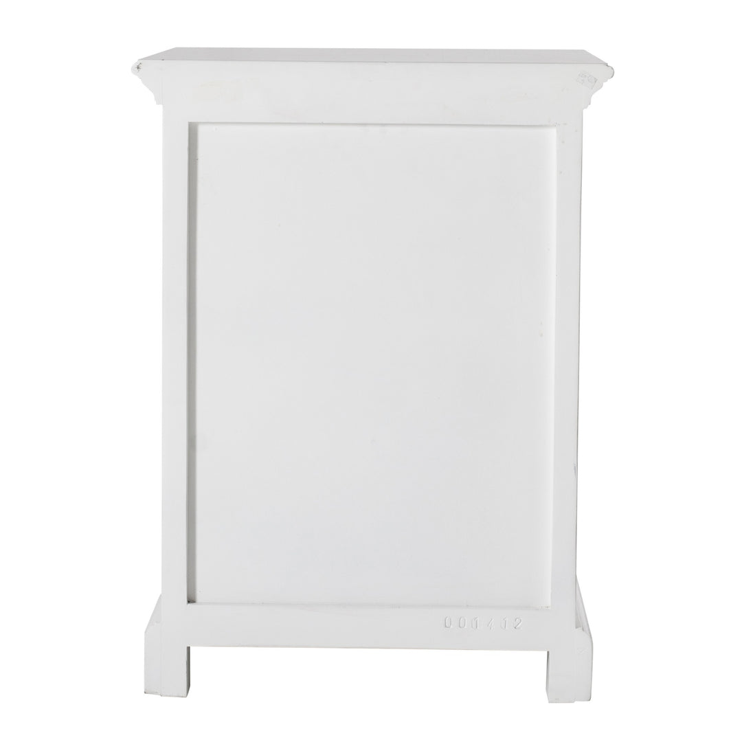 24" Distressed White One Drawer Solid Wood Nightstand