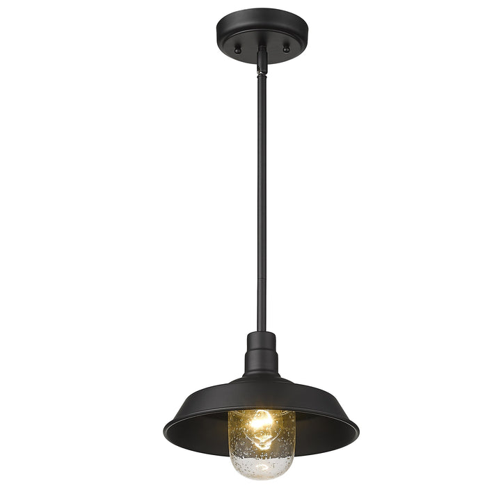 Matte Black Shallow Plate Adjustable Pendant Light