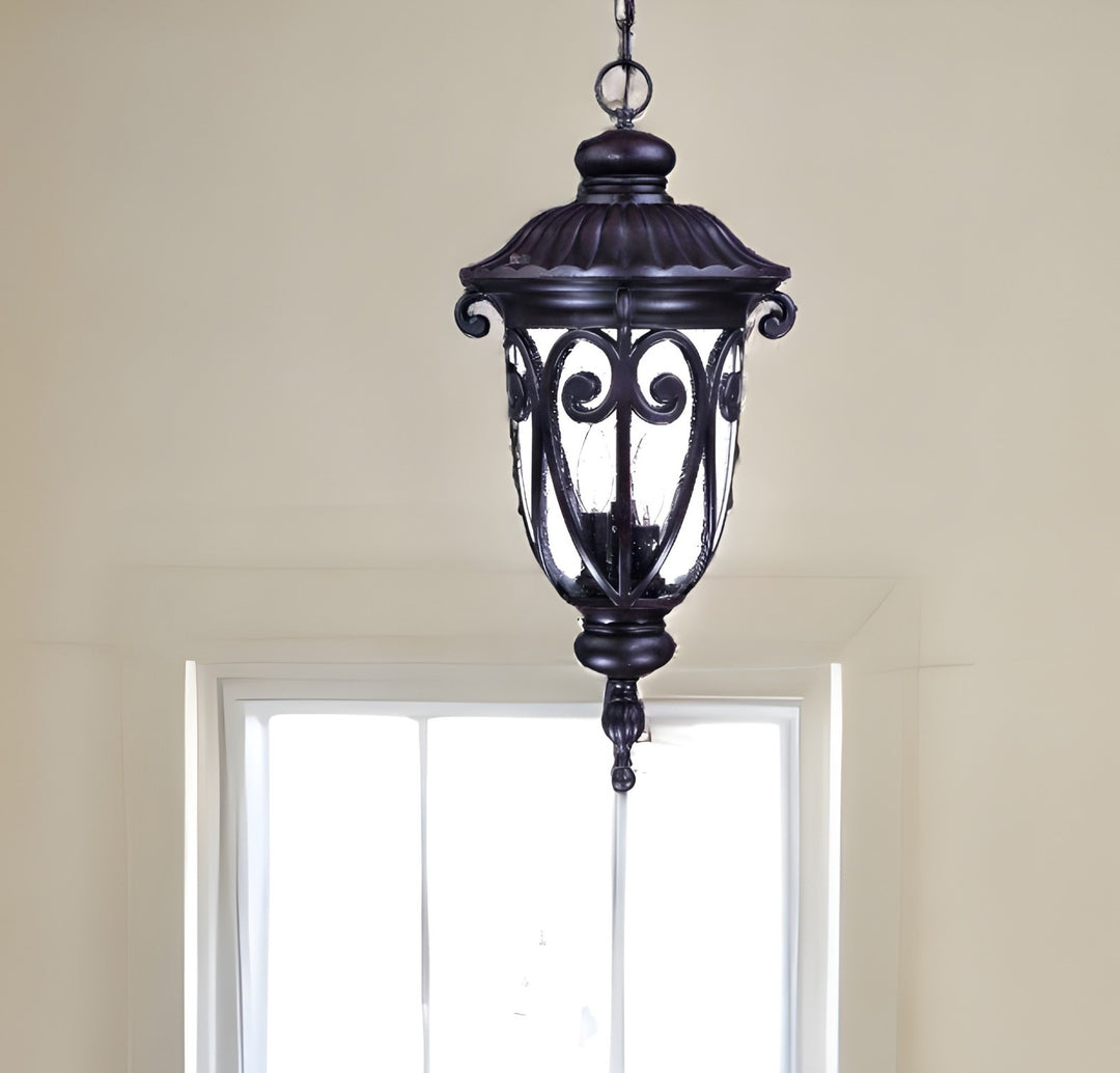 Naples 3-Light Marbelized Mahogany Hanging Light