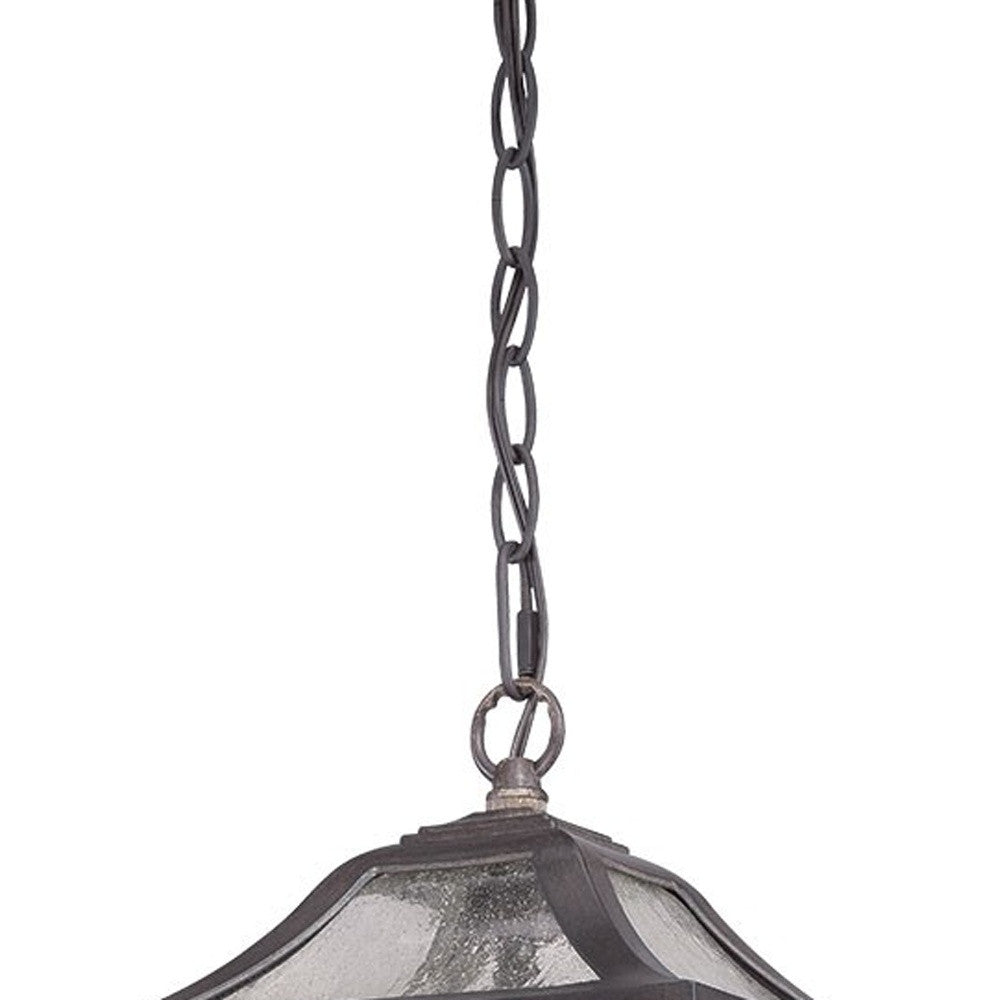 Matte Black Birdhouse Shape Outdoor Hanging Light