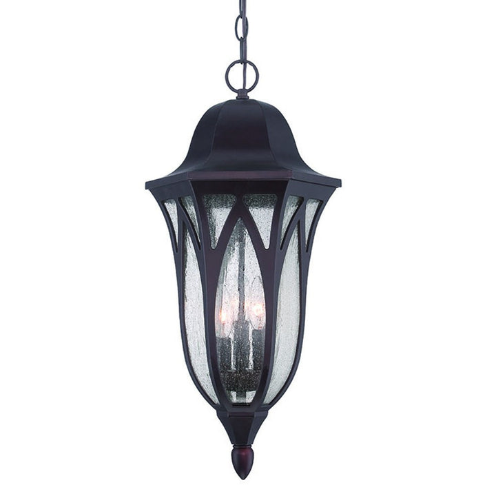 XL Matte Black Geometric Glass Hanging Light