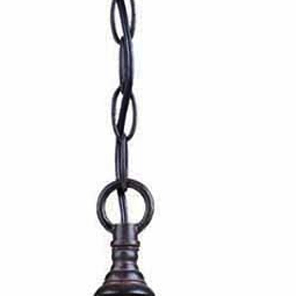 Three Light Dark Brown Eastern Lantern Hanging Light