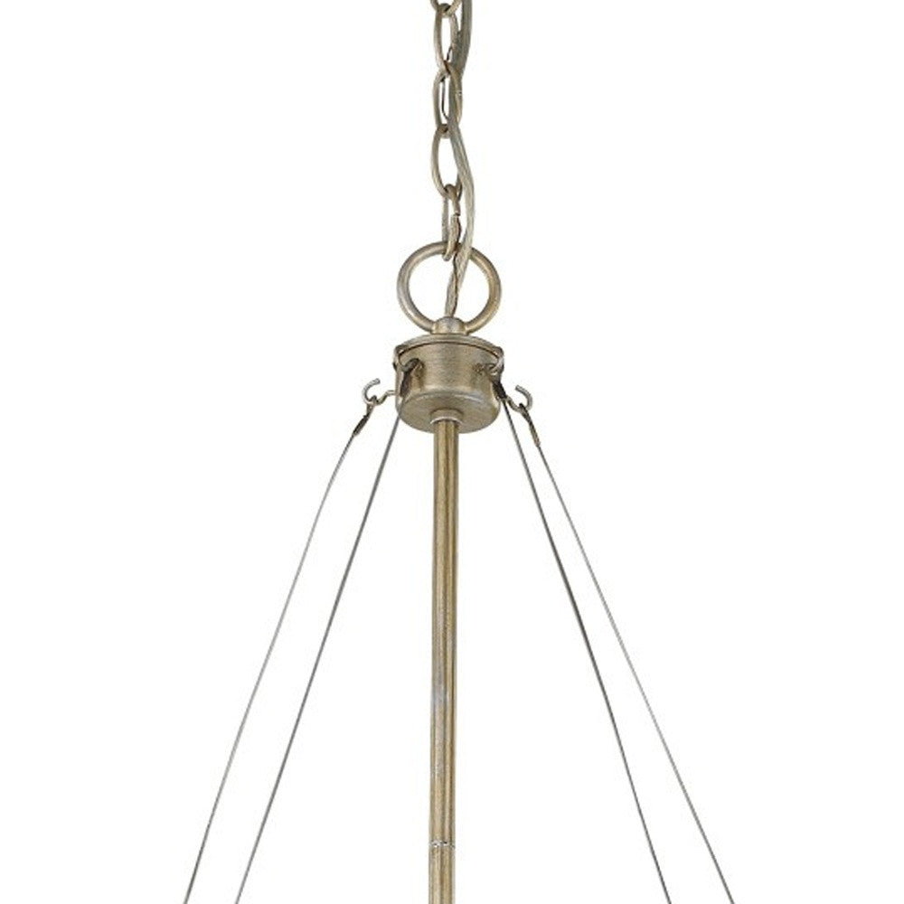 Nora 4-Light Washed Gold Drum Pendant With Abstract Open-Air Cage Shade