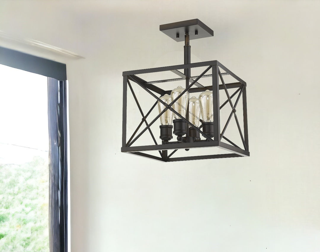 Brooklyn 4-Light Oil-Rubbed Bronze Convertible Pendant