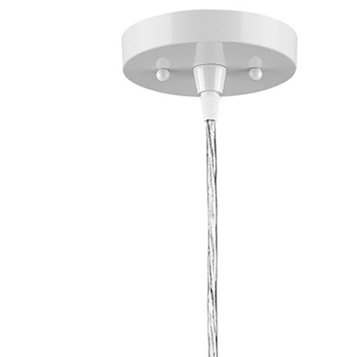 White Metal Hanging Light with Dome Shade