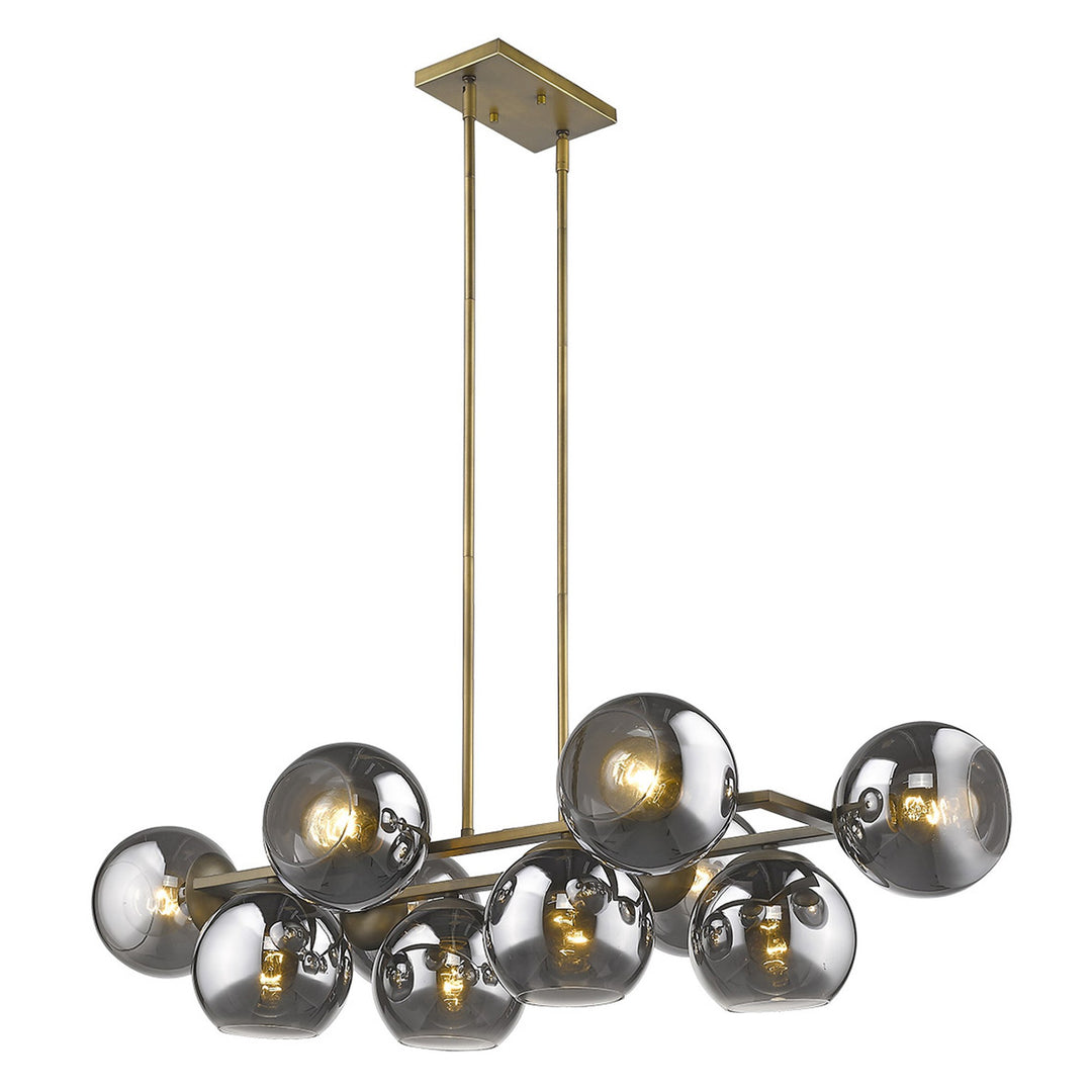 Lunette 10-Light Aged Brass Island Pendant