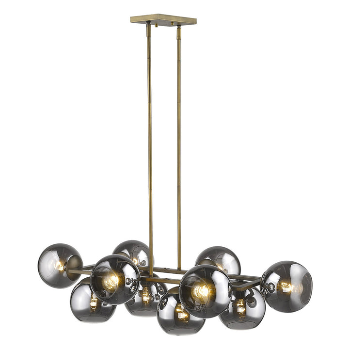 Lunette 10-Light Aged Brass Island Pendant